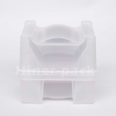 Matériau PP transparent Porteur de gaufre de style vertical 8'' Boîte d'expédition de gaufre pour gaufre de silicium